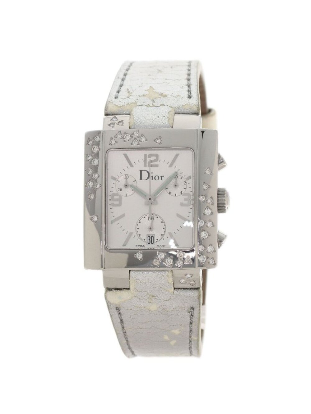 Dior Riverspark Ring Diamond Watch SS Leather